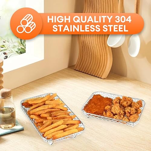 Accessoires pour friteuse à air comprimé Ninja à double piquet XL/Dual AF400EU/AF451EU 9,5 L, 3 couches avec clip, grille de gril en acier inoxydable 304 - Nail Gallerys