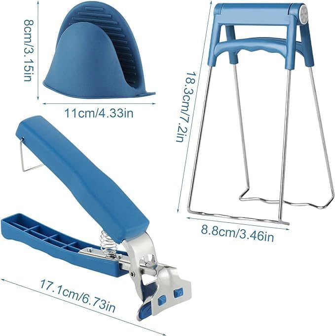 KATKLIU Lot de 4 outils anti-brûlure - Pinces à vaisselle, 1 paire de gants en silicone - Accessoires pour cuisine, micro-ondes, barbecue et camping - Nail Gallerys