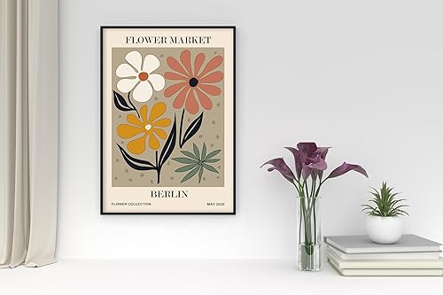 WBdesignz Lot de posters Flower Market Vienna Madrid Berlin - Tableaux muraux pour salon, chambre à coucher - Style vintage (DIN A3 sans cadre) - Nail Gallerys