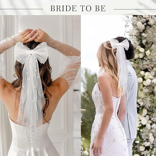 Accessoire EVJF Future Mariée Voile Blanc Écharpe Lunette Coeur avec Perles EVJF Tatouage- Kit Enterrement de Vie de Jeune Fille pour Fête Déguisement EVJF - Nail Gallerys