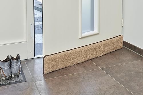 K. & N. 550 Boudin de porte en laine vierge Marron clair 80 cm - Nail Gallerys