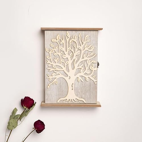 PCXWTLN Boîte à clés en Bois, boîte à clés rétro avec 6 Crochets, Organiseur Mural Blanc, Porte-clés pour Couloir, Bureau (Blanc) - Nail Gallerys