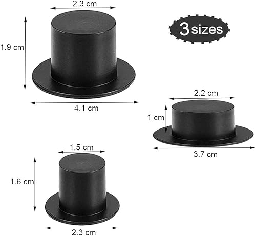 Anyasen 60 Pièces Mini Haut Chapeaux Noir Chapeaux de Bonhomme de Neige Miniature Chapeau Haut-de-Forme Plastique Chapeaux Noirs de Noël Chapeaux de Magicien pour DIY Fournitures de Décoration de Fête - Nail Gallerys