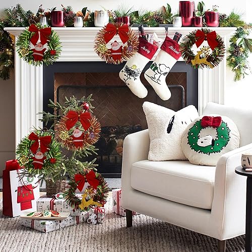 12 pièces Mini Guirlande De Noel,Couronne De Noel Miniature,Miniature Couronne De Noël, Convient pour La Décoration De Maison De Poupée, Pendentif De Décoration d'arbre De Noël,Fête - Nail Gallerys