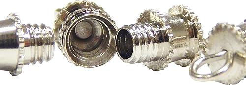 Lot de 20 fermoirs à vis en métal - Pour bijoux - Couleur argent - 15 mm - Nail Gallerys