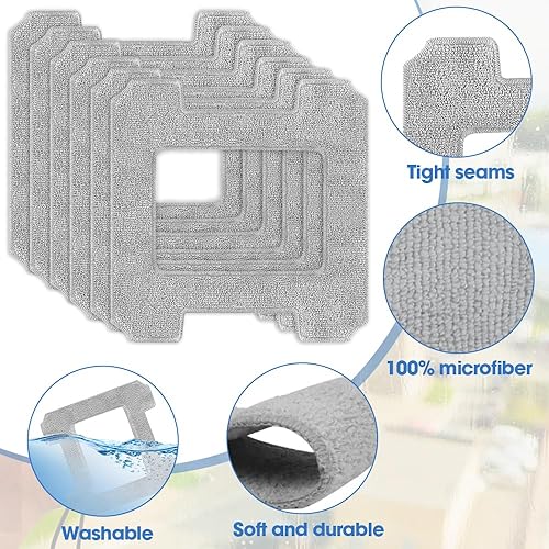 BNGXR Lot de 6 Tampons de Nettoyage pour Ecovacs Winbot W1 / W1 Pro, tampons de Rechange, Ecovacs Winbot w1 Pro Accessoires Serpillère Rechange Kit Microfibre Lingette Robot pour Nettoyage Vitre - Nail Gallerys