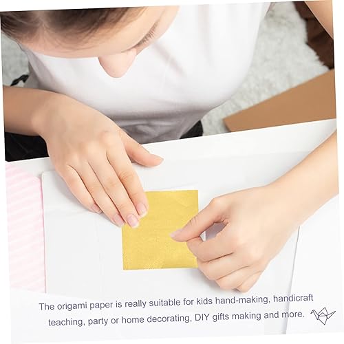 Garneck Lot de 100 feuilles de papier origami doré 10 x 10 cm – Papier pliable pailleté unilatéral pour projets de bricolage créatifs – Artisanat et grues en papier Papier origami de qualité - Nail Gallerys