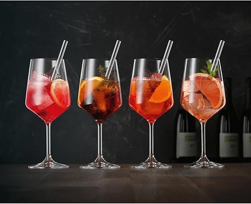 Nachtmann Cocktail-Spritz-Set 8 pcs., 4 verres à cocktail+4 pailles verre cristal - Nail Gallerys