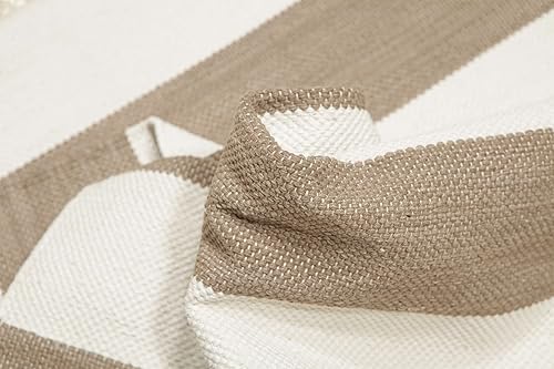 RugVista Cotton Stripe Tapis Kilim Moderne, 80x250 cm, Coureur, Poil Court, Nettoyage à Sec, Salon, Salle de séjour, Chambre, Salle à Manger, Couloir, Fabriqué à la Main, Clair Bleu - Nail Gallerys