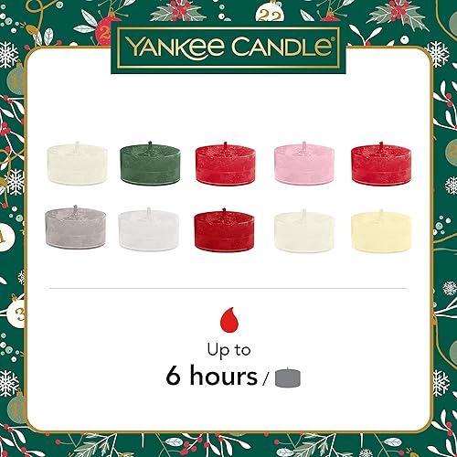 Yankee Candle, Coffret cadeau | 10 bougies chauffe-plat parfumées et 1 photophore bougie | Collection Countdown to Christmas - Nail Gallerys