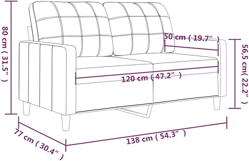 Générique Canapé à 2 Places Noir 120 cm Tissu,Meubles,Canapés,Noir,46.96 LB,359087 - Nail Gallerys