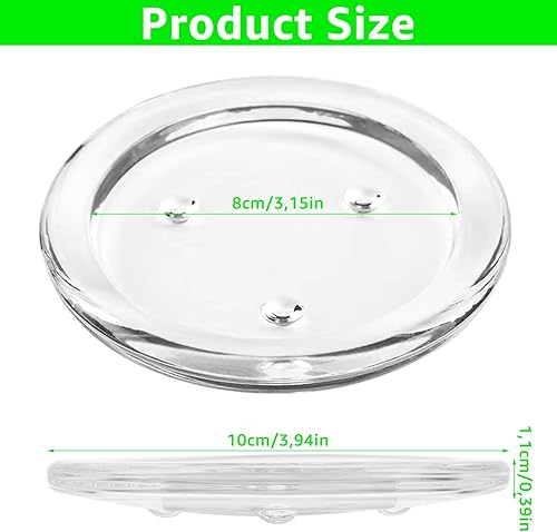 GBACHOOSE Lot de 24 Bougeoir Verre 10 cm, Assiettes Rondes en Verre - Dessous de Verre Transparent pour Bougies, Spa, Mariage, fête, décoration de la Maison - Nail Gallerys