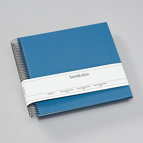 Semikolon - Album photo en papier crème à spirales (23,1 x 24,4 cm), Azzurro - Nail Gallerys