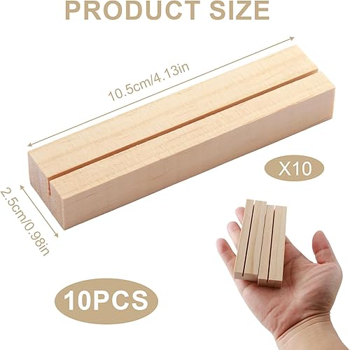 Smomend 10 Pièces Porte Carte Bois, Porte Menu 10,5 x 2,5 x 1,5 cm, Support Photo et Cartes Postale, Porte Nom ou Numéro de Table Idéal pour Décoration Mariage Banquet Restaurant Fête - Nail Gallerys