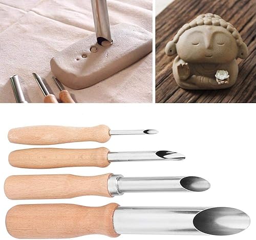 Outil de Sculpture, Outil de poterie d'argile, 4 pcs Pottery Clay Outils Rond Trou Boue Cutter Poterie Céramique Forage Sculptant Outil Ensemble - Nail Gallerys