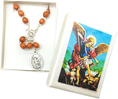 OVUNQUE PROTEGGIMI Chapelet de Saint-Michel, Couronne Angélique de Saint-Michel Archange, Avec médaille de l'Ange Gardien et de Saint Michel, Chapelet de dévotion de Saint Michel avec prière - Nail Gallerys