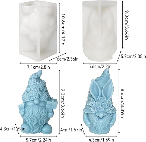 Liwein Moule en Silicone 3D Gnome, 2 Pièces Moule en Résine époxy Nain de Noël Moule de Moulage, Moules À Bougies De Noël En Silicone, Moules de Coulage de Noël pour Savon Bonbons Bougies - Nail Gallerys