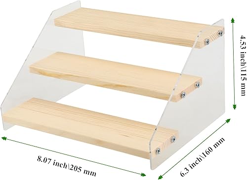 MAHIONG Lot de 2 présentoirs en bois acrylique pour foires artisanales, présentoirs à 3 niveaux pour présenter des desserts, des apéritifs, des bijoux et des cosmétiques - Nail Gallerys