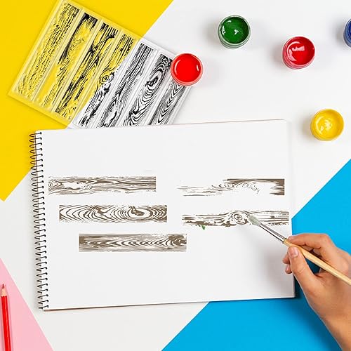 GLOBLELAND Tampons Transparents de Fond de Grain de Bois pour la Fabrication de Cartes Tampons en Silicone Transparents Décoratifs en Écorce D'Arbre Vintage pour Scrapbooking Décoration - Nail Gallerys