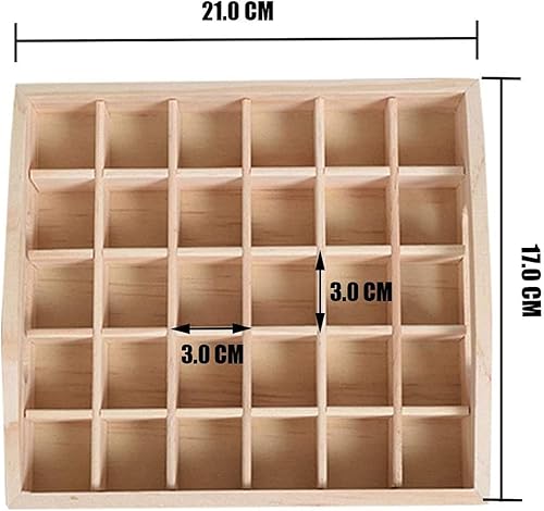 Gracelaza 30 Trous étagère Support Porte de Stockage de Type de Plateau Rangement en Bois pour Huile Essentielle Aromathérapie - Idéal Organisateur Cadre pour Voyage et Présentation #3 - Nail Gallerys