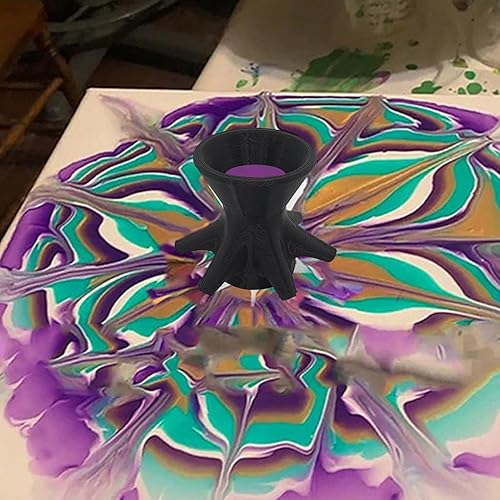 Tasses à verser avec peinture florale, tasses portables divisées avec 7 pieds d'entonnoir | Outil de déviation de peinture à motif floral réutilisable pour le bricolage et les fournitures - Nail Gallerys