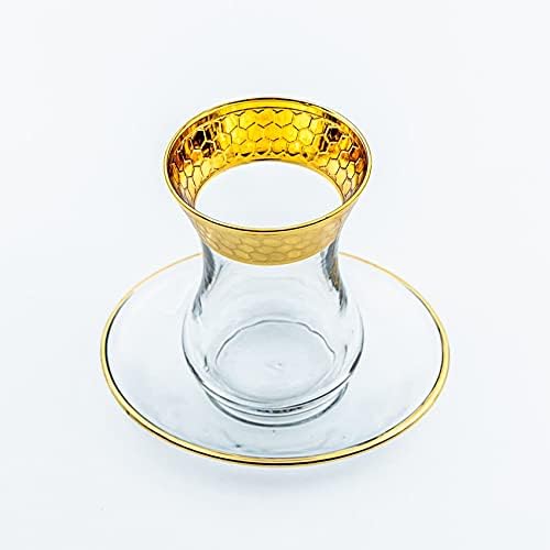 Verres à café ou à thé avec ces soucoupes Issa 10 cl x 6 - Coffret - Nail Gallerys