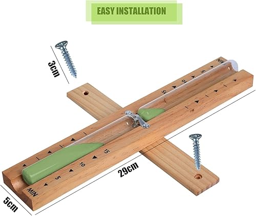 HENGBIRD Sablier pour sauna - Accessoire de 15 minutes - Minuteur de cuisine - Résistant à la chaleur - Sablier en bois - Vert sable - Nail Gallerys