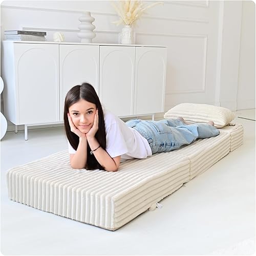 Odolplusz ODOL-PLUSZ Matelas pliant de qualité supérieure 70 x 205 x 15 cm | Matelas pliable en 3 parties avec housse amovible | Mousse extra épaisse de 15 cm | Matelas pliable pour invités et voyage - Nail Gallerys