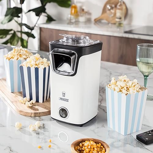 Princess Machine Ã€ Pop-corn Ã€ Air Chaud - Pop-corn Sans Huile Ni Graisse, Cuillère Doseuse, Couvercle Transparent, Ouverture De Recharge, 1100 Watts, 292986 - Nail Gallerys