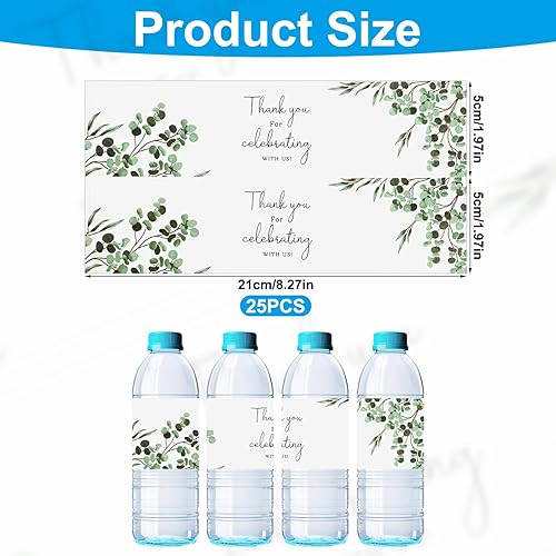 50pcs Étiquettes de Bouteille d'Eau de Mariage, Feuilles Imperméables Merci Autocollants d'Emballage de Bouteille d'Eau pour Décoration de Mariage Baby Shower Fête Anniversaire (Style 3) - Nail Gallerys