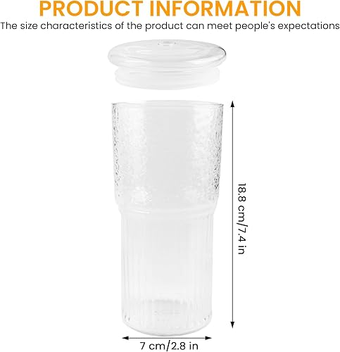 PORFOYO Lot De 2 600ml Verre Canette Avec Couvercle Et Paille,Verre Avec Couvercle Et Paille,Réutilisables Verre Canette Et Paille,Verre Avec Paille Pour Bière,Soda,Cocktails,Smoothie - Nail Gallerys