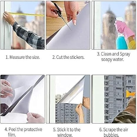 SRBLRM Film pour fenêtre, Film for fenêtre unidirectionnel, Film for fenêtre intimité, Film Miroir réfléchissant bloquant Le Soleil, Autocollant en Vinyle Anti-UV for la Maison et Le Bureau(100CMx1m) - Nail Gallerys