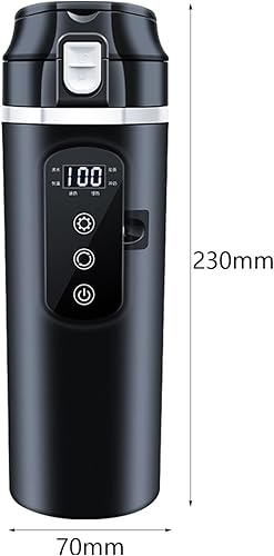 Bouilloire de Voiture, 12 V /24V Bouilloire électrique Voiture Tasse d'eau, Bouilloire électrique de Voyage Portable, 500ml, Gobelet en Acier Inoxydable 304, Tasse Chauffante pour Voiture, Camion - Nail Gallerys