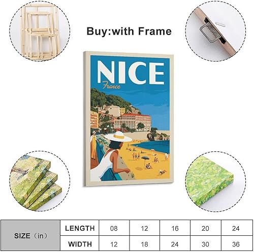 CLTE Affiche Vintage France Peinture Décorative Toile Affiche Murale et Image d'art Moderne Famille Chambre Image Vintage Motif Floral Imperméable Portrait Montage Mural Chambre à Coucher - Nail Gallerys