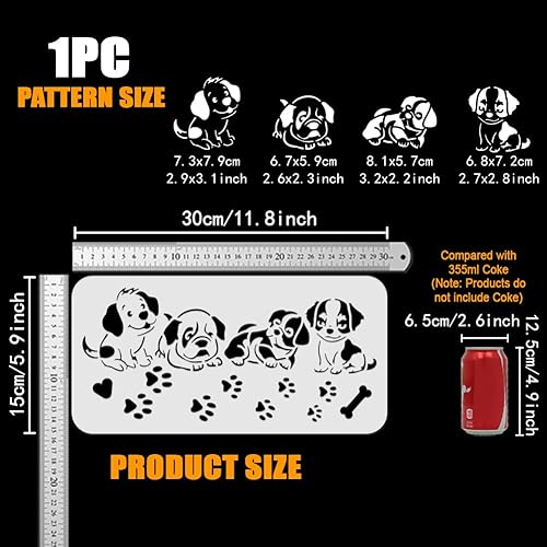 FINGERINSPIRE Pochoir de Peinture Mère Ours Avec Deux Oursons 30X15cm Modèle D'Ours Animal en Plastique Pochoir pour Famille D'Ours Modèle Décoratif pour Terrain de Gazon Pochoir Thème Animal DIY - Nail Gallerys