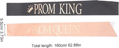 Garneck 2Pièces Ceintures De Bal Et Reine Sashes Élégants pour Graduation Et Cosplay Accessoire Chic Prom King Prom Queen - Nail Gallerys