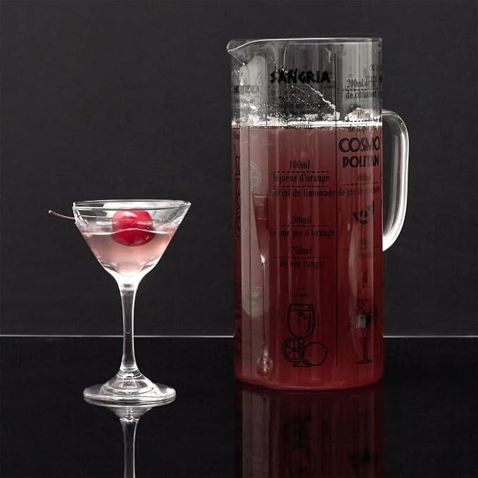 Pichet avec Recette 'Cocktail' 2L Transparent - Nail Gallerys