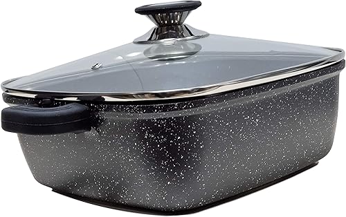 Cflagrant® Faitout Carré 'De La Cuisine à La Table' Façon Pierre Tous Feux Dont Induction Sans PFOA Cuisson Sans Matière Grasse Revêtement Greblon C3 Technologie Allemande (24x24) - Nail Gallerys