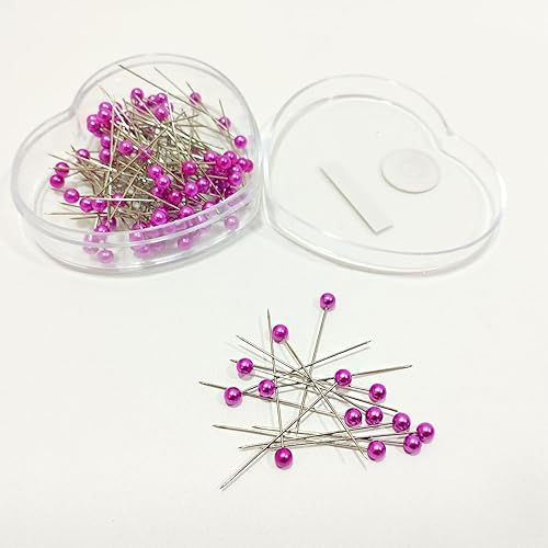 Lot de 100 Épingles de Couture à Tête Ronde Colorée pour Décoration, Nœuds et Mariage (Violet -143) - Nail Gallerys