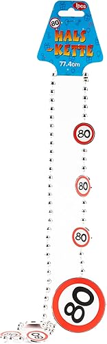 Decoration anniversaire 80 ans piques de fête panneau de signalisation rouge/blanc - Décoration originale pour 80 ans anniversaire homme et femme - Tiwoca - Nail Gallerys