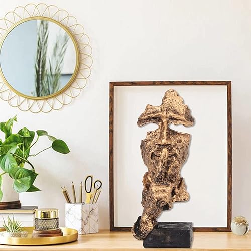 ETAINGYEUN Le Silence est Une Statue de penseur d'or Conception Unique pour la bibliothèque de Bureaux de Famille - Nail Gallerys