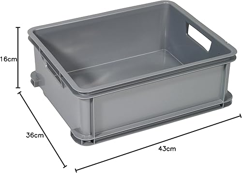 CURVER Bac de Rangement Multiusage Unibox 20L - Bac Utilitaire Robuste pour Garage, Buanderie, Cabanon, Bricolage - 43x35x16,5 cm - Gris - Nail Gallerys