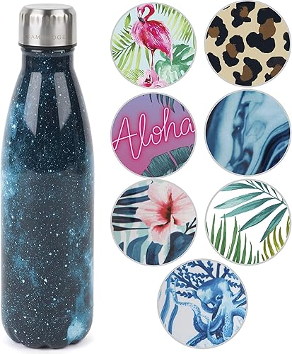 Cambridge® CM06513 Watercolour Leopard 500ml Bouteille Isotherme - Bouteilles d'eau en Acier Inoxydable, Maintien Chaud de 6hrs ou Froid Jusqu’à 24hrs, Gourde Réutilisable sans BPA, Pour Sport, Voyage - Nail Gallerys
