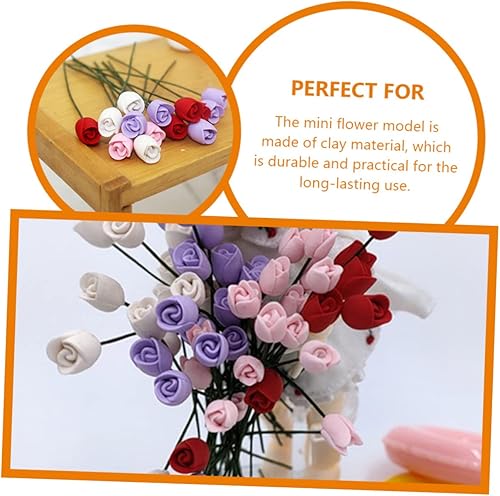 ULTECHNOVO 1 Jeu Mini Bouquet De Tulipes pour Maison De Poupée Minuscules Fleurs Figurines De Tulipes en Fleurs d'argile Maquette Miniature Jardin Miniature Décoration Mini Maison 12 Pièces - Nail Gallerys