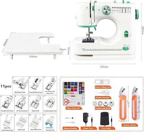 Uadme Machine à coudre multifonction domestique (FLSM-520) + accessoires (norme européenne) - Nail Gallerys