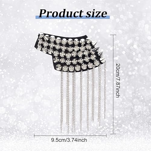 WEBEEDY 2 PCS Épaulette Épaule Rivet Gland Épaulette Conseil Punk Rivet Glands Épaule Badge de Bras Épaulettes Gothique Punk Long Rivet Stud Spike Mark pour Spectacle de Performance - Nail Gallerys