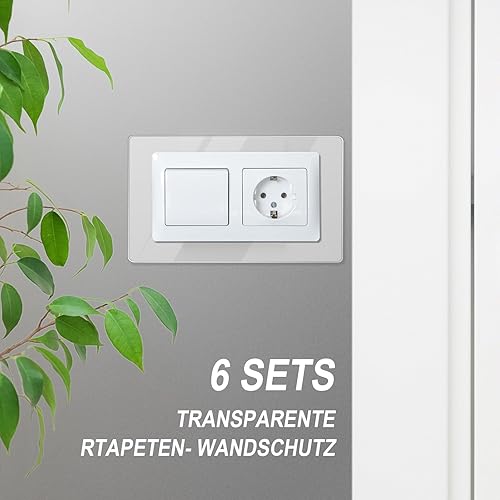 Beekeg Lot de 6 protections d'interrupteur, protection murale pour interrupteur, papier peint pour prise et interrupteur, cache-prise pour chaque programme d'interrupteur, blanc, lot de 6, 1 prise - Nail Gallerys