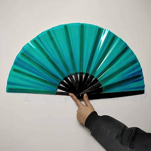 Éventail pliable, éventail à main, éventail à main en tissu de soie de bambou, grand éventail pliable, éventails chinois pour cadeaux d'anniversaire, danse, cosplay, fête de mariage, décoration M - Nail Gallerys