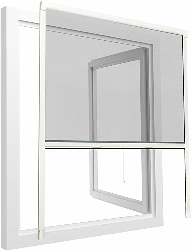 tectake® Moustiquaire fenetre plissé Moustiquaire Enroulable Cadre Aluminium 90x160cm Filet Anti Moustique Résistante aux intempéries & aux UV idéal Chambre Enfant Salon Chambre Bebe Entrée Maison - Nail Gallerys