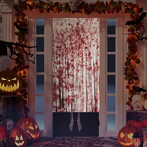 FePen 2 pièces Rideau de Porte Halloween, Rideau de Porte Sanglant d'halloween, Rideau Effrayant pour Halloween, Fournitures de Maison Hantée, Décorations effrayantes pour Votre fête d'halloween - Nail Gallerys
